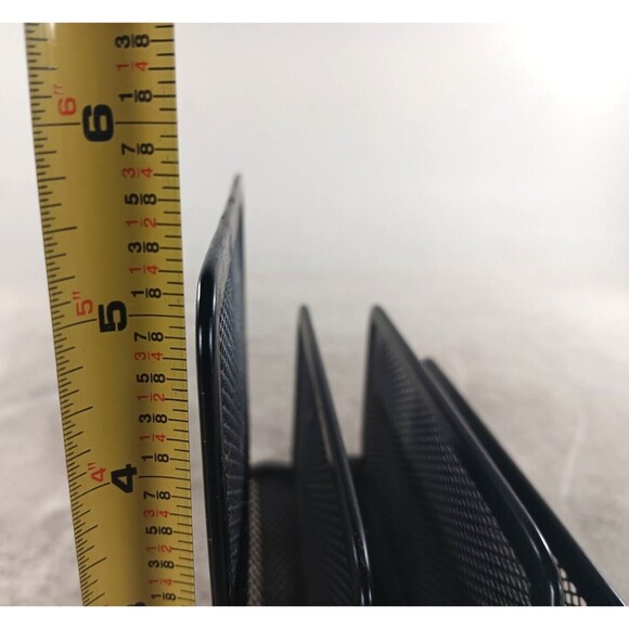 Metal Mesh File Magazine Holder Desktop Organizer 4 Compartments for Home Office - Picture 8 of 8